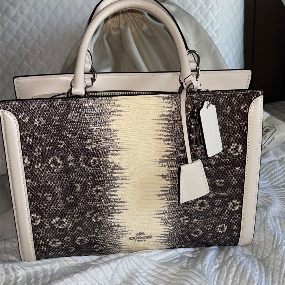 Coach Leather Snake Print Bag
